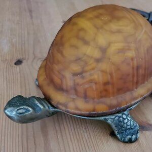 Amber Turtle Table Lamp